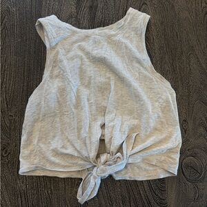 Lululemon Athletica Light Gray Tie-Front Tank Top